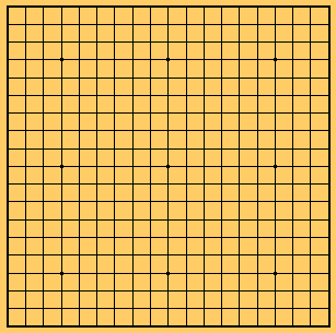 A Standard 19 x 19 size board